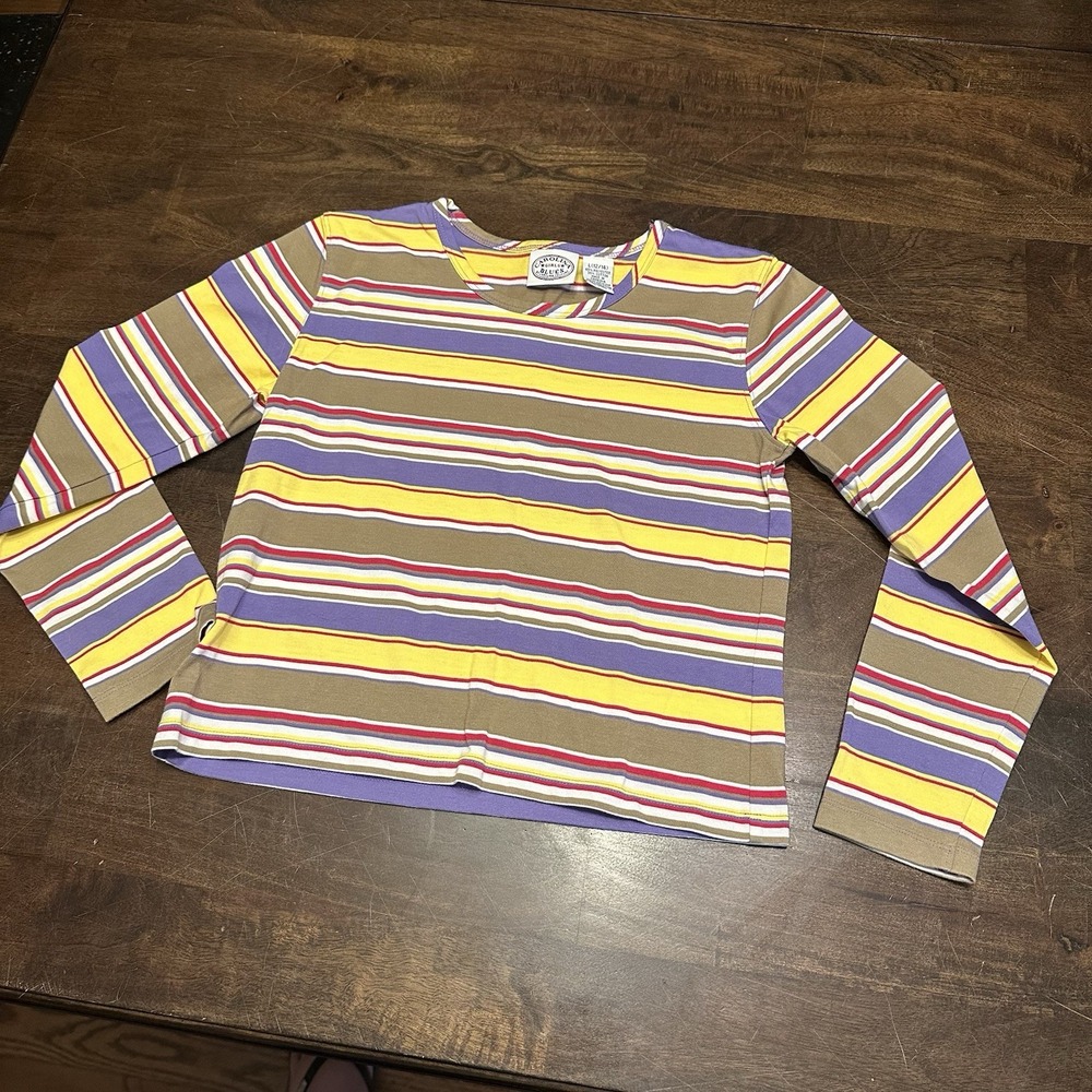 Carolina Blues Girls Youth Size L(12/14) Striped Long Sleeve Shirt